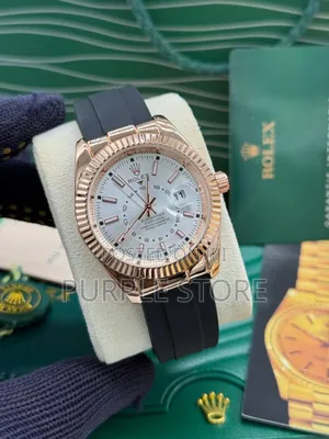 Affordable Rolex Sky Dweller Rubber Strap Watch