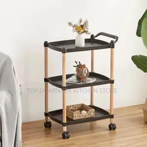 Square Shape Nordic 3 Tier Household Trolley