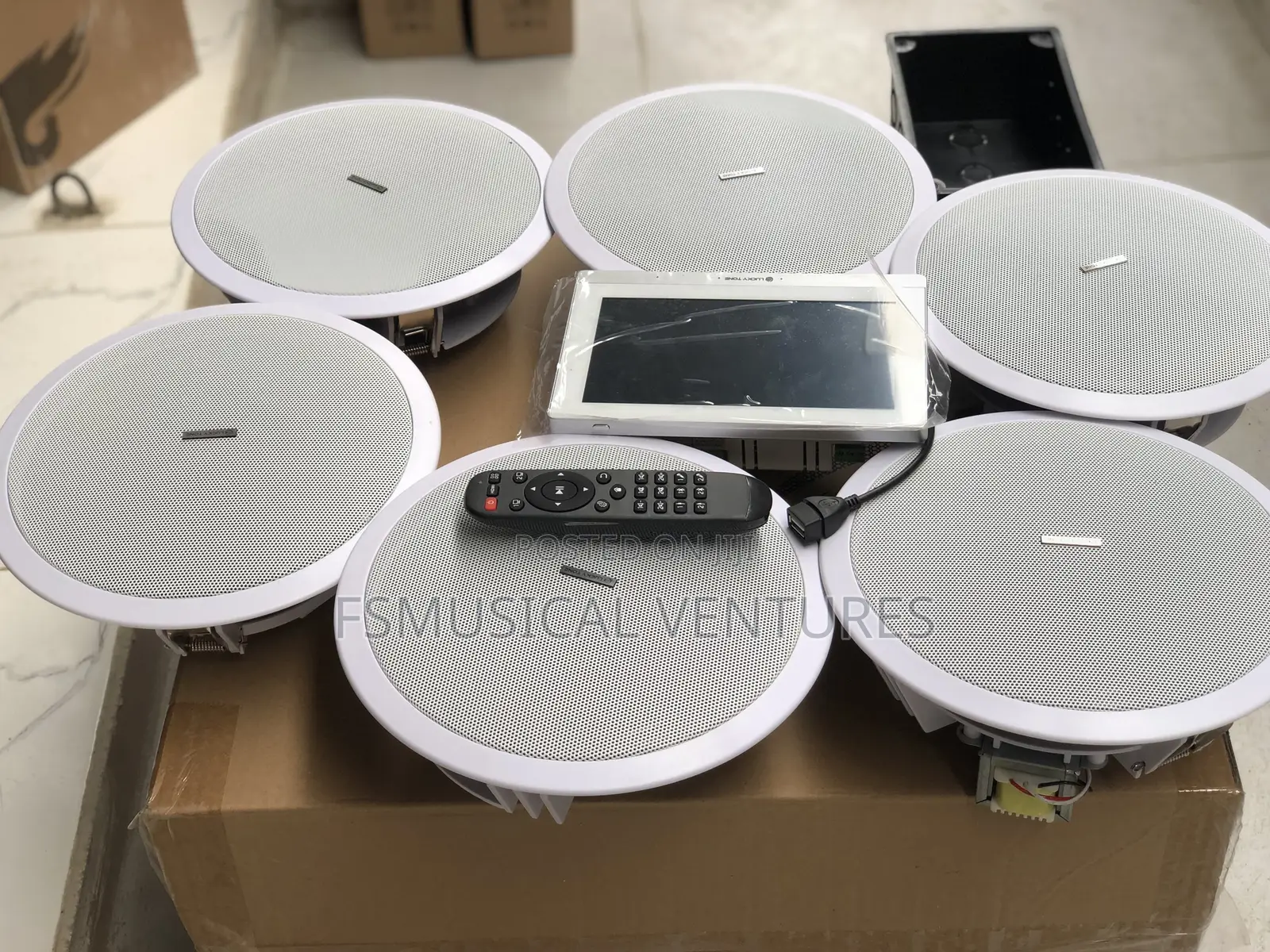 Lucky Tone 80watts 6pcs Ceiling Speaker With 7 Inch in Wall Amplifier