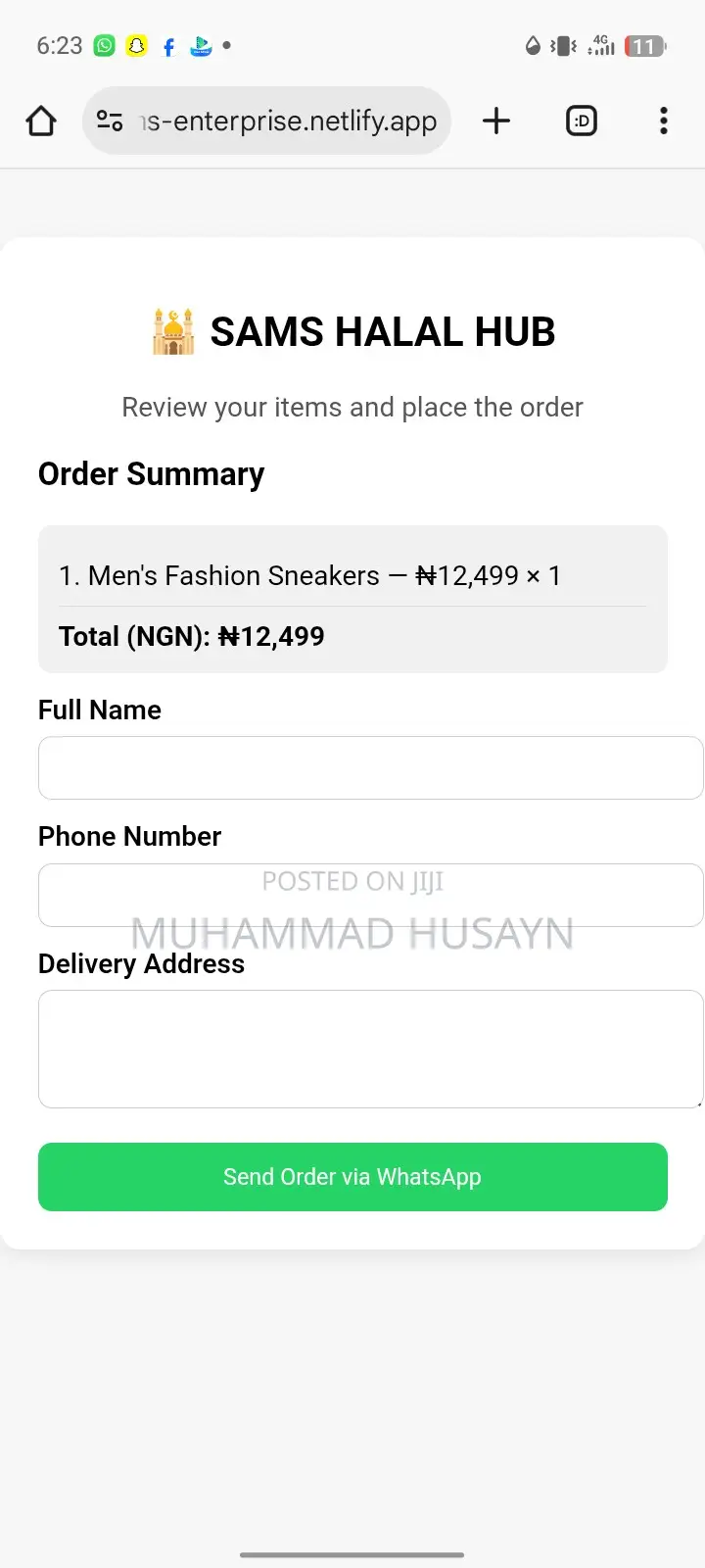 Ready-to-Use Business Website – Sams Halal Hub