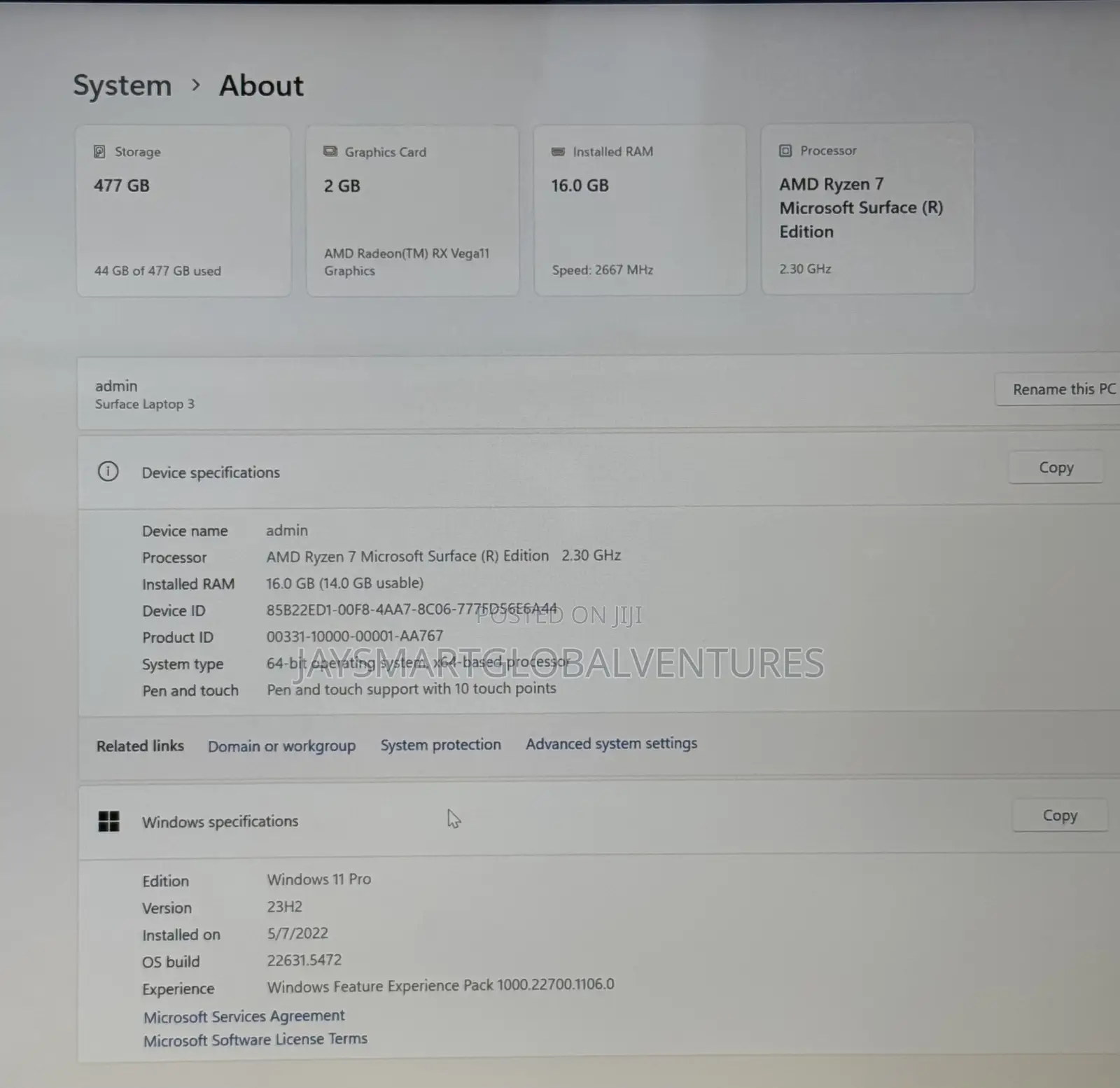 Laptop Microsoft Surface Laptop 3 16GB Intel Core i7 SSD 512GB