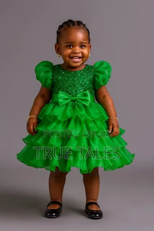 Flouncy Frills Cinderella Ballgown Dress For Girls Ages 2 To 9 Years
