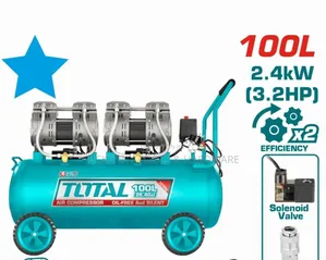 Total 100l Oil-free Silent Air Compressor,
