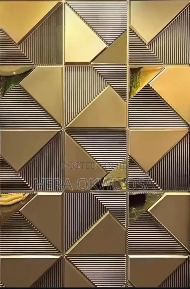 3d Mirror Gold Wallpanel