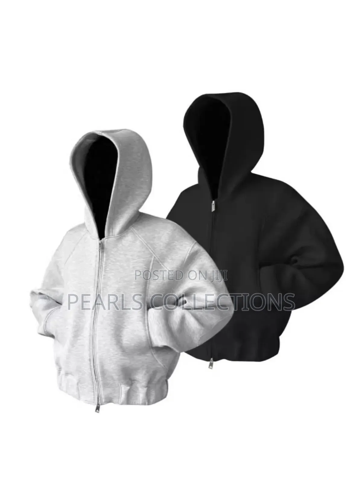 Black Hooded Zipper Jacket