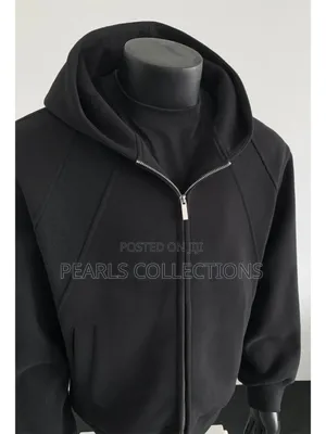 Black Hooded Zipper Jacket