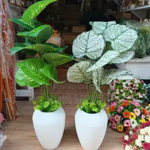 Plastic Vase Palm Flower