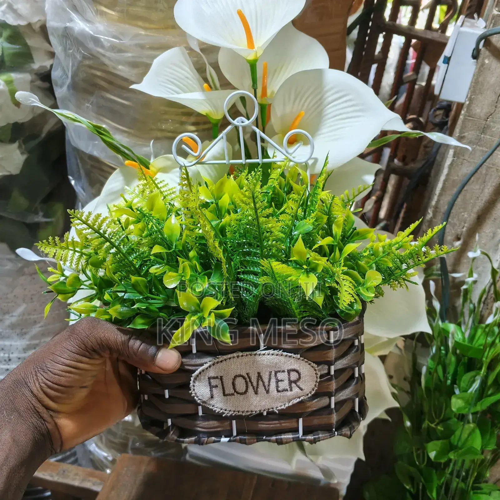 Wall Basket Flower Available