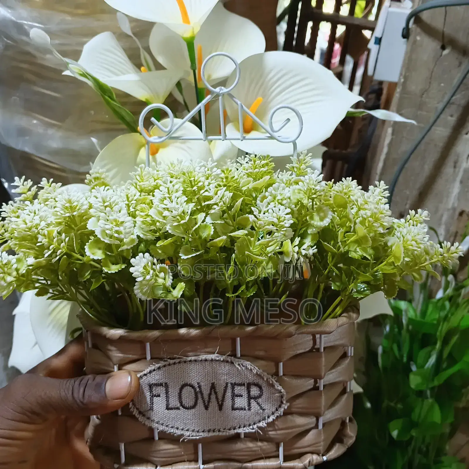 Wall Basket Flower Available