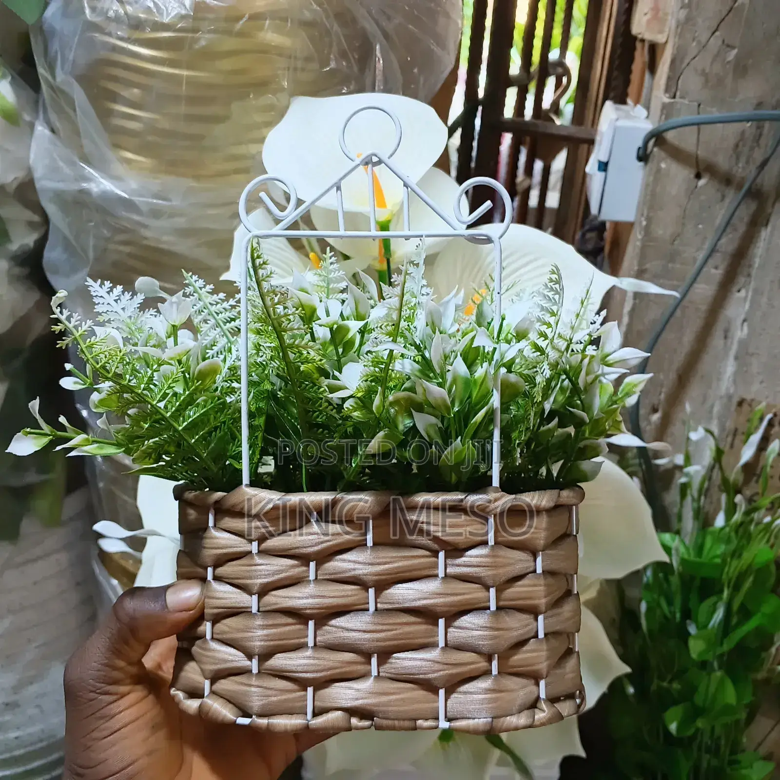 Wall Basket Flower Available