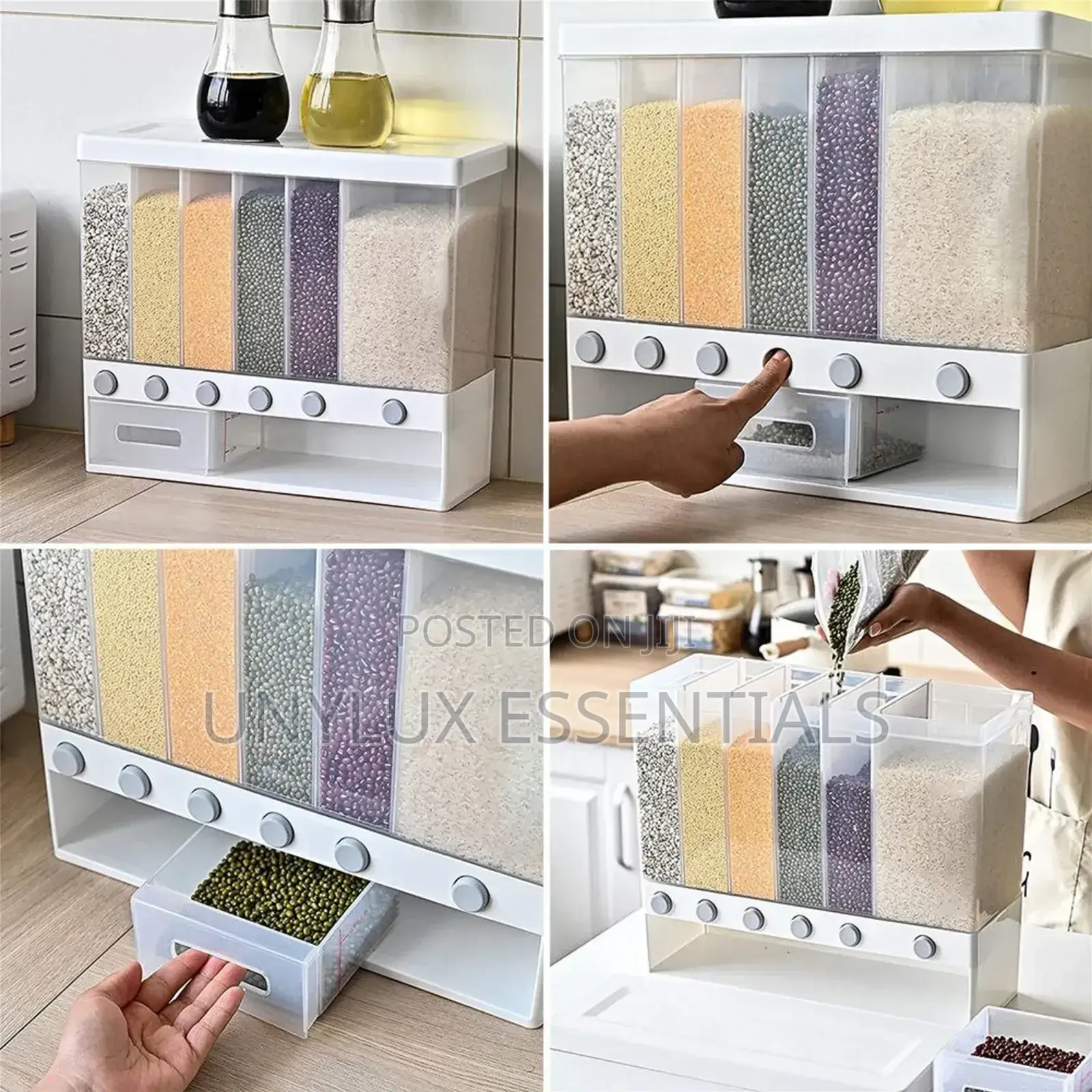 6-Grid Kitchen Dry Food Storage Container