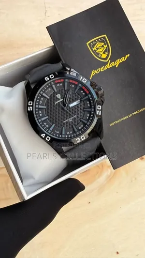 New Poedagar Black/Blue Leather Watch