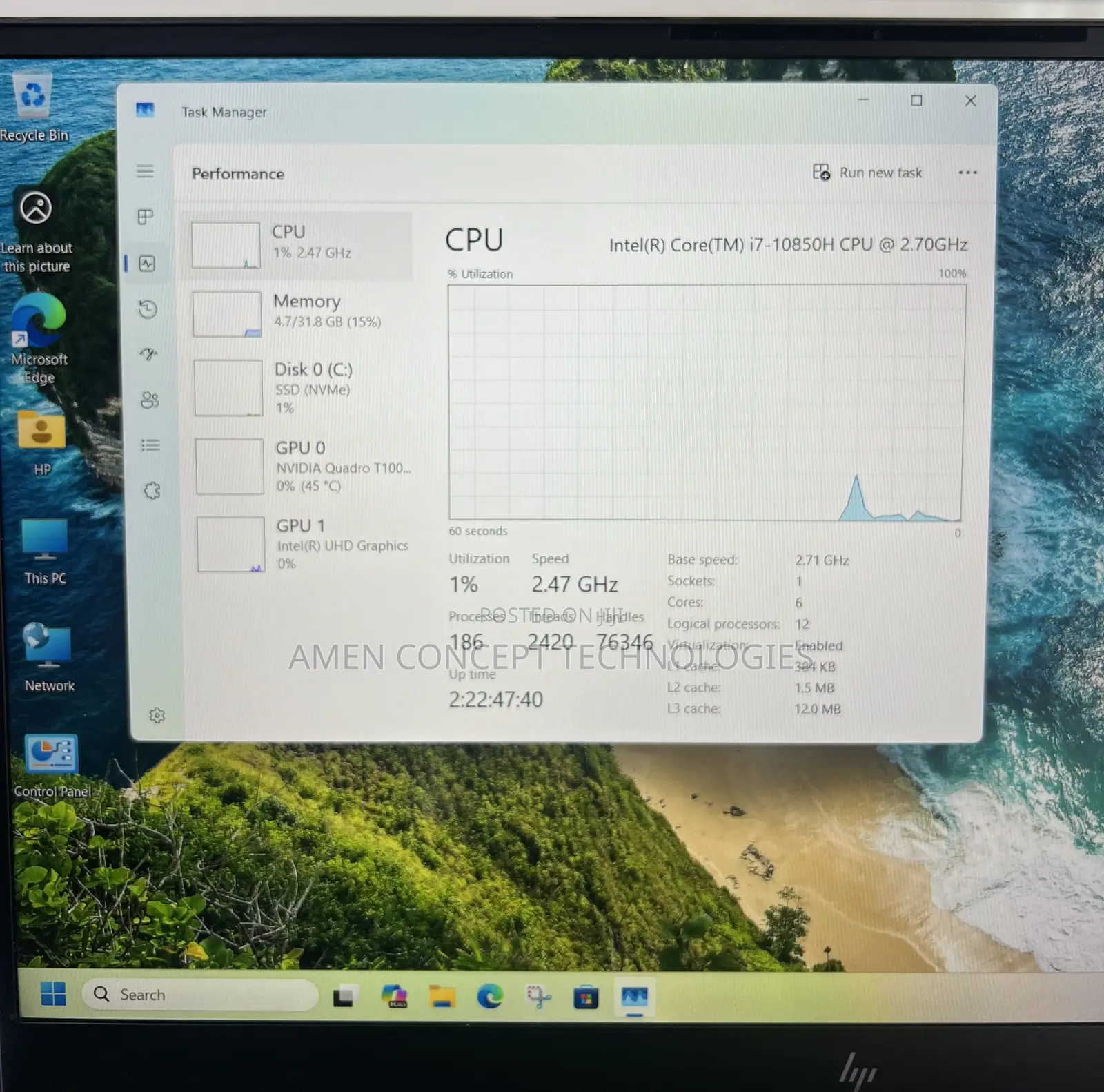 Laptop HP Zbook Studio G7 32GB Intel Core i7 SSD 512GB