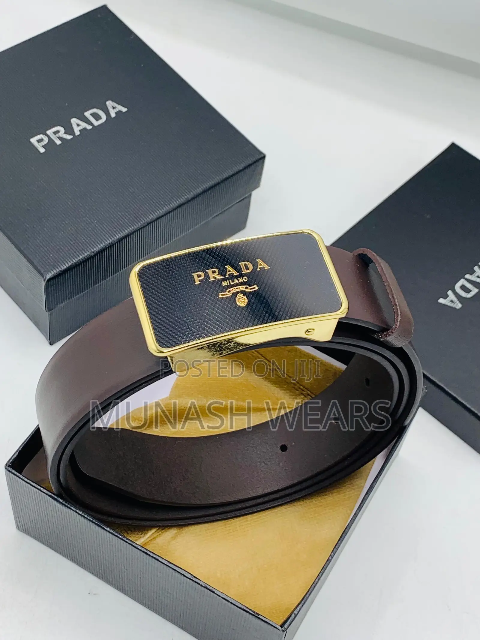 Armani X Prada Leather Belt