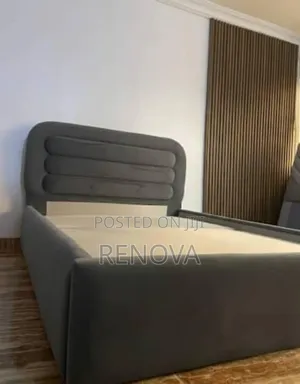Dark Grey 4.5by6 Padded Bedframe