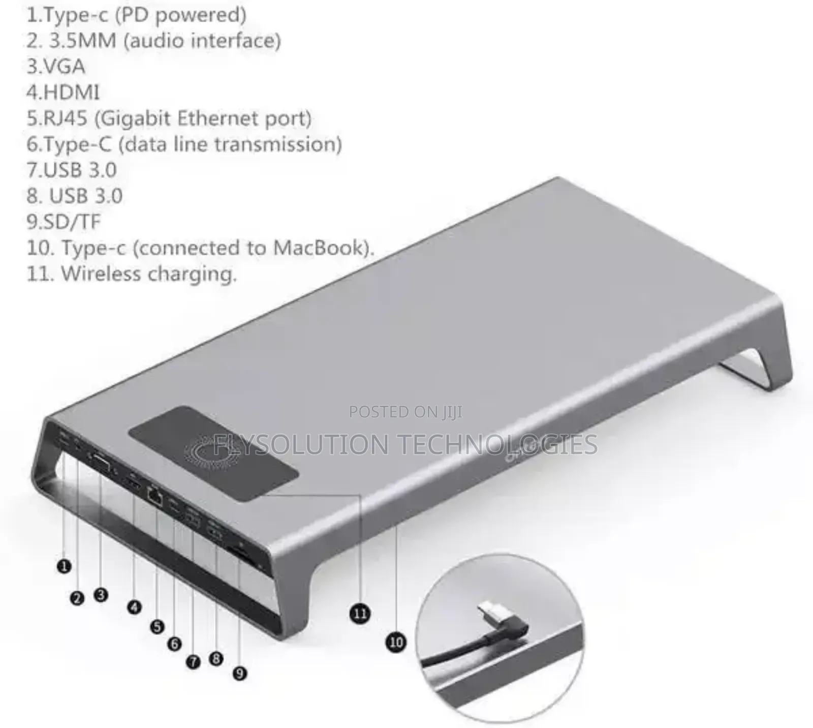 Onten Type-C Multi-Function Dock Station (Model Otn-Uca612-)