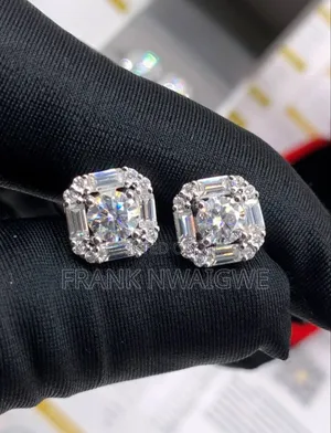 Baguettes 1ct VVS Moissanite Silver Men's Earrings