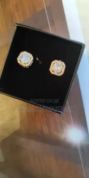 2025 Zirconia Iced Out Gold Clipstuds Earrings