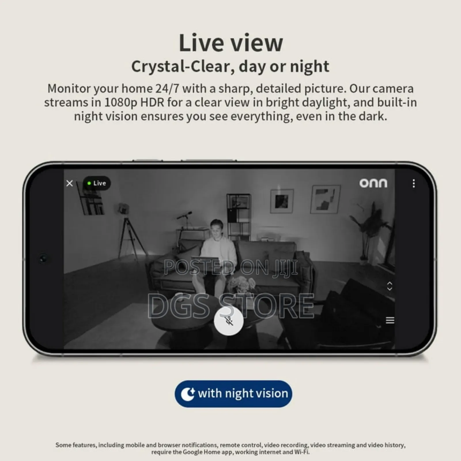Onn Indoor Wired Camera