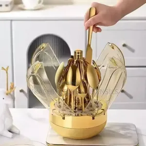 24pc's Golden Spoon Cultery Set