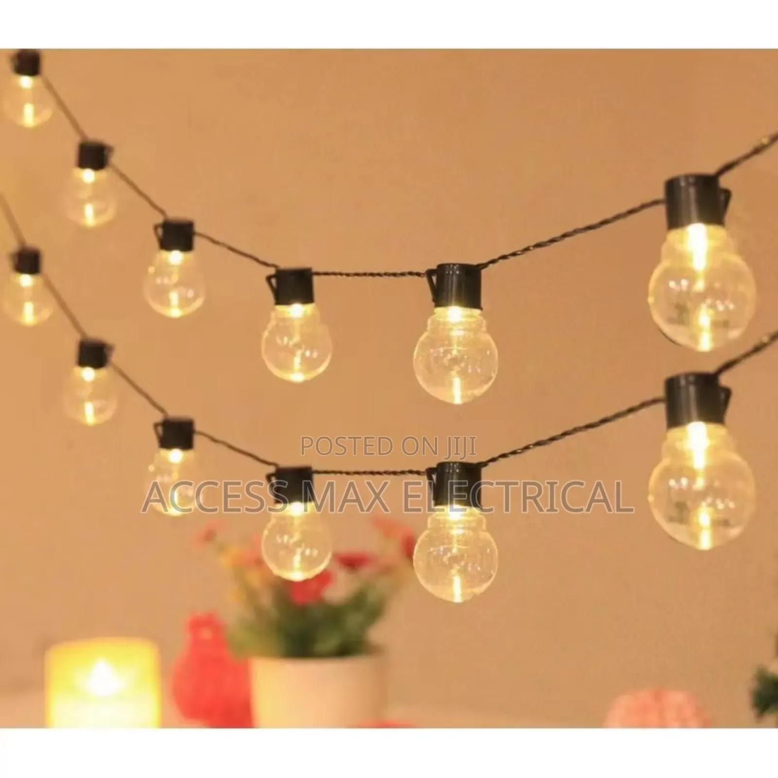 40 Bulbs Outdoor Black Rop Light