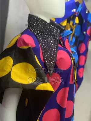 Bubu Gown With Black Collar Stone Design Long Gown for Women