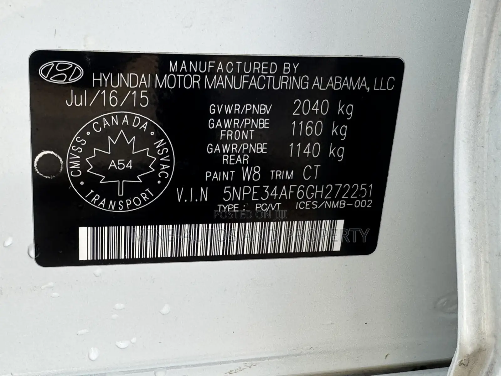 Hyundai Sonata 2015 White