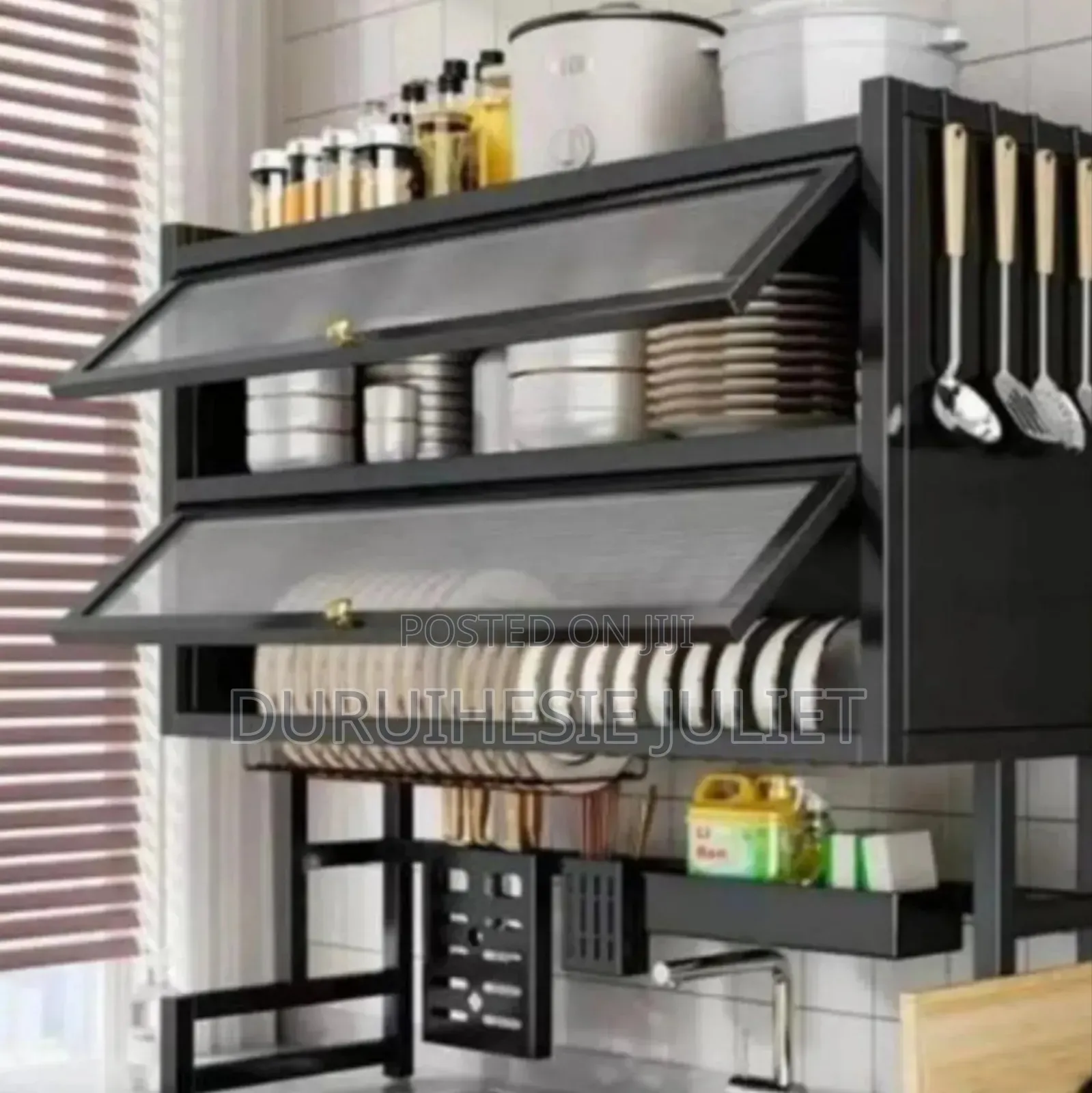 Over the Sink 2 Layer Plate Rack With Cover