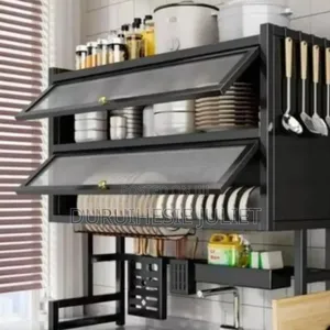 Over the Sink 2 Layer Plate Rack With Cover