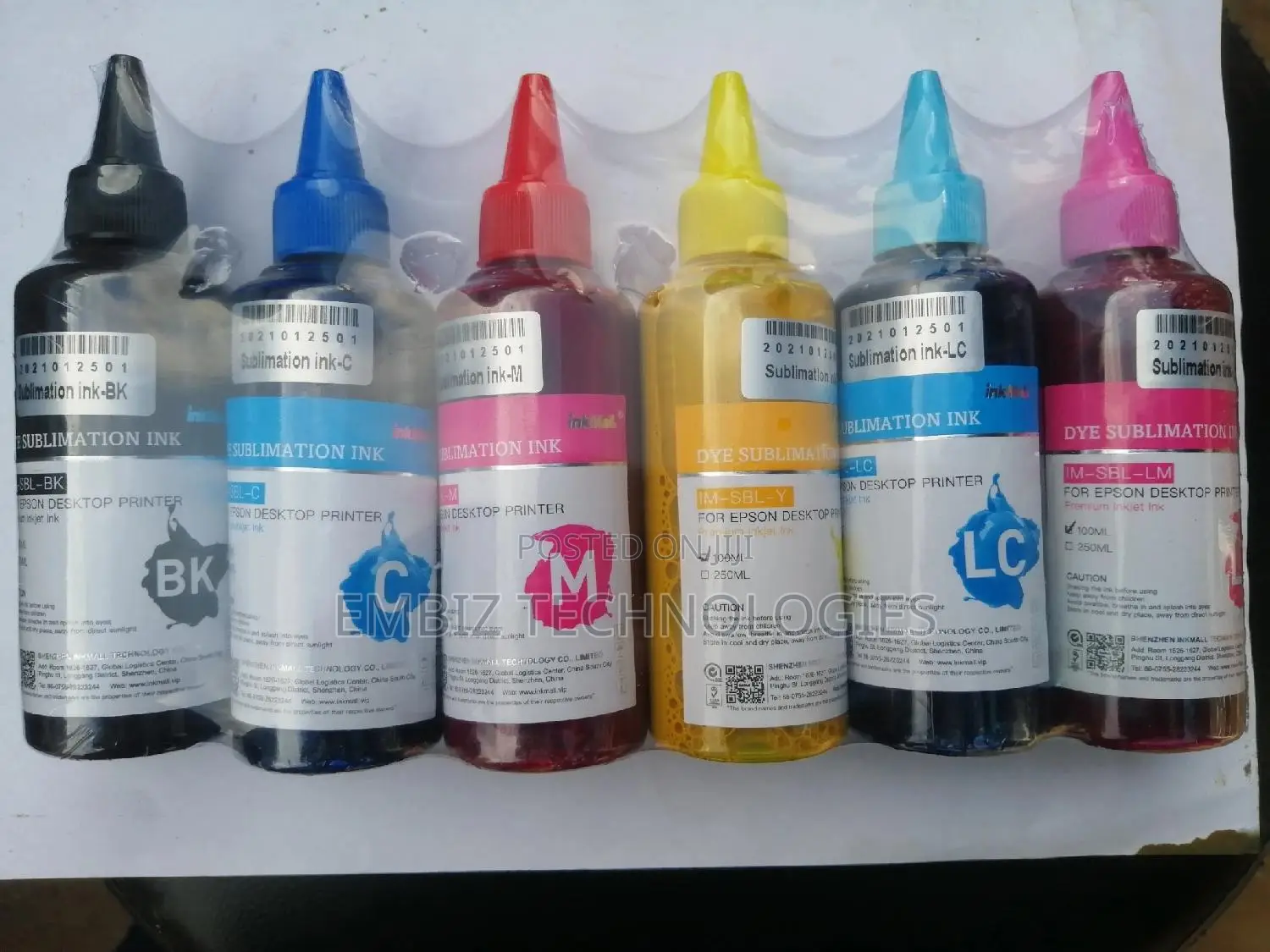 Sublimation Inks 100ml 6 Colors
