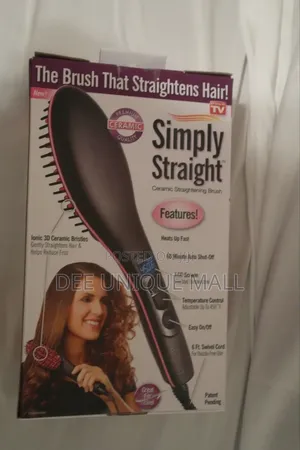 Simply Straight Hair Straightener Brush(Black/Pink)