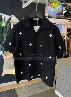 Trending Short Sleeve Shirt Jeans Plated Luxury Quality