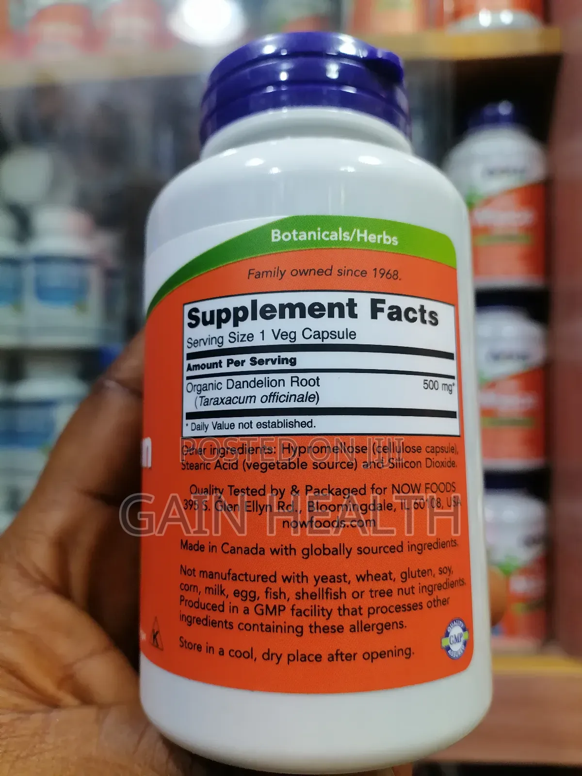 Now Dandelion Root 500mg