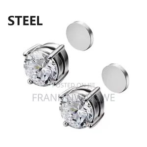 Stainless Steel Quality Men's Magnetic Silver Studs Earring