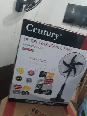 18 Inch Century Fan – Rechargeable Battery + Adapter