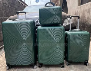 Luxury 4pcs Hard Rubber Shell Luggage Set With 360° Spinner Wheels