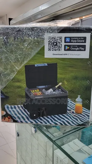 Powerology Portable Fridge 40l With Dual Compartment And Trolley