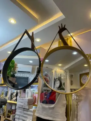 Stylish Nordic Wall Mirror With Pu Leather Strap Perfect for Bath
1pc