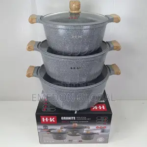 Hk Granite Pot 32,36,40cm Big Set