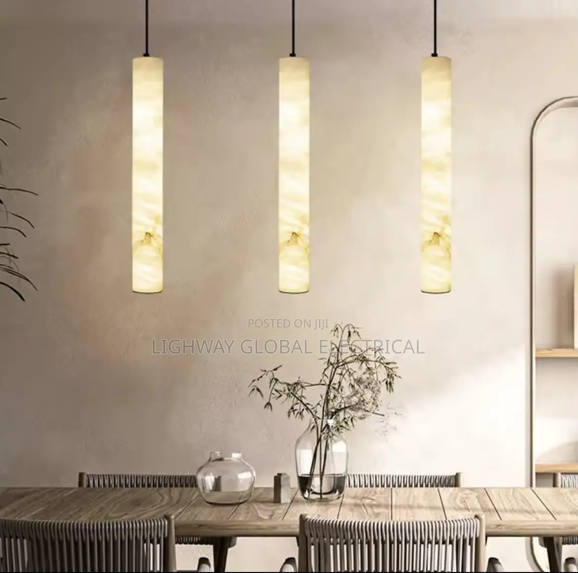 Nordic Led Marble Cylindrical Pendant Light