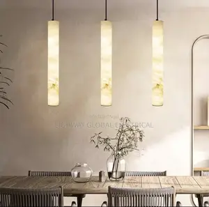Nordic Led Marble Cylindrical Pendant Light