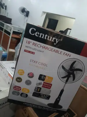 Century 18 Inch Rechargeable Fan – Durable Build + Strong Breeze