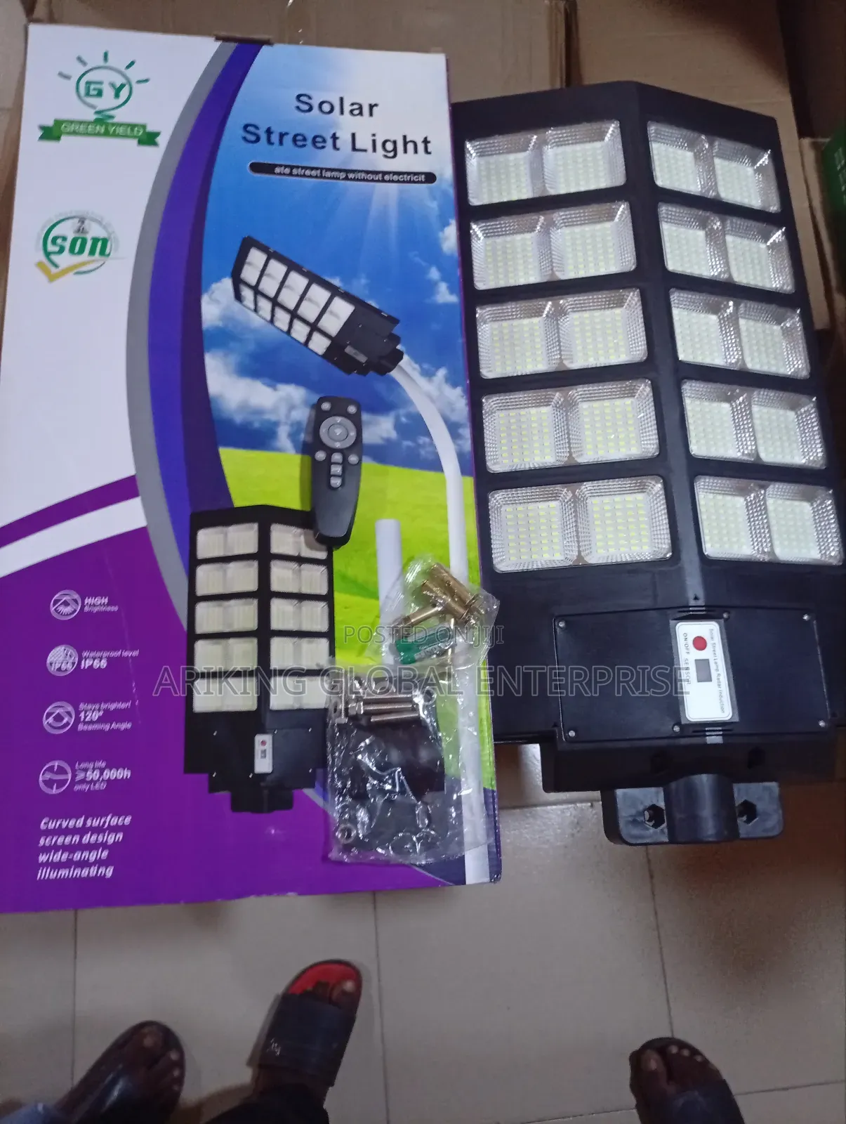 This Is a Solar Street Light, an Integrated Outdoor Lighting System