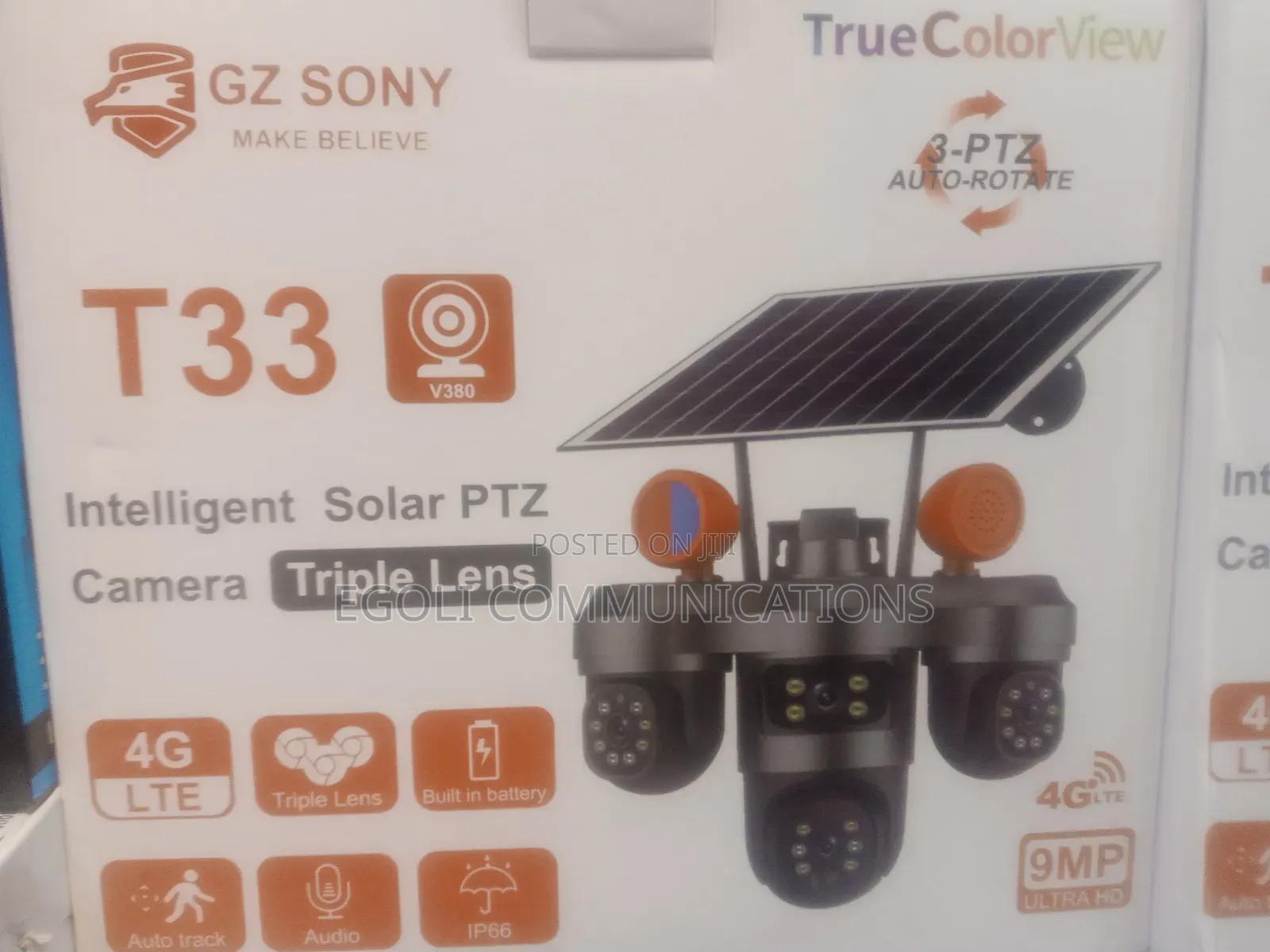 9mp Solar Camera 3lens