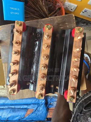 6 Way Copper Bar With Copper Bolt and Nut