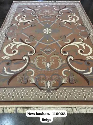Beige Color Kashan Center Rug