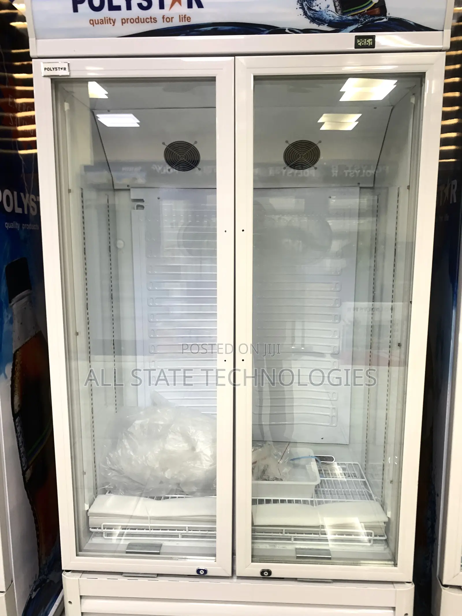 Polystar 363l Dual Door Beverage Display Fridge