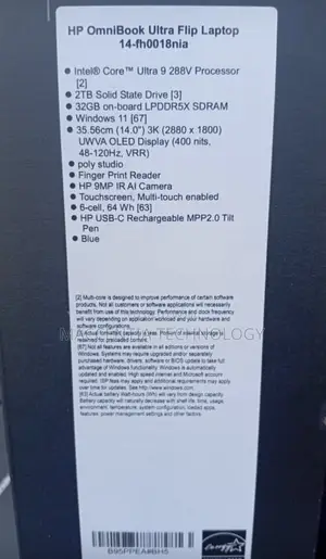 New Laptop HP OmniBook Ultra Flip 14" 32GB Intel Core Ultra 9 SSD 2T