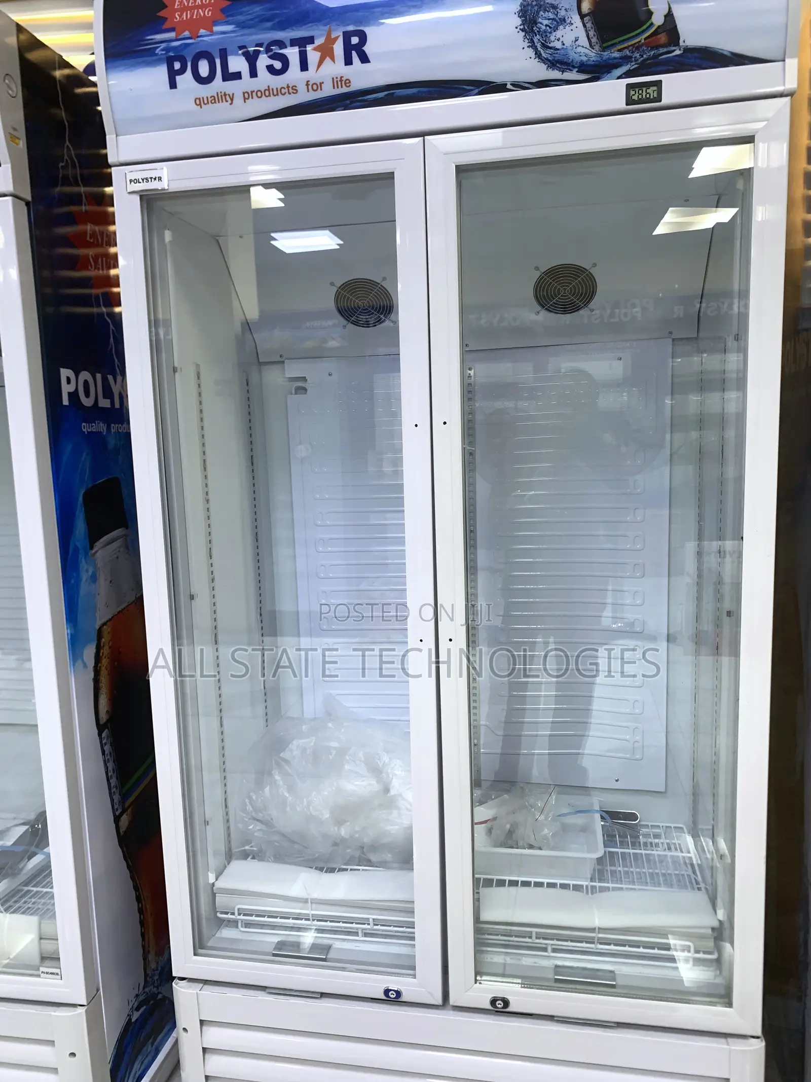 Polystar 363l Double Door Refrigerator for Business Use