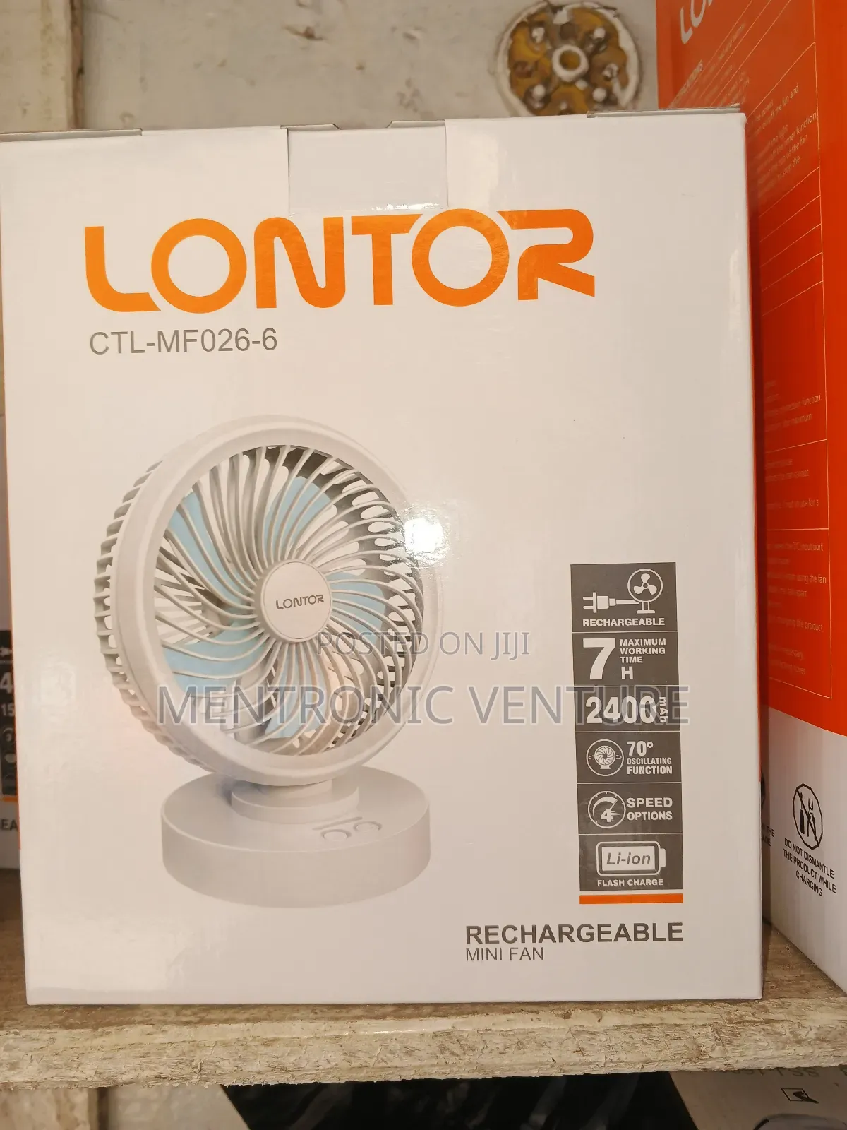 Lontor Rechargeable Mini Fan